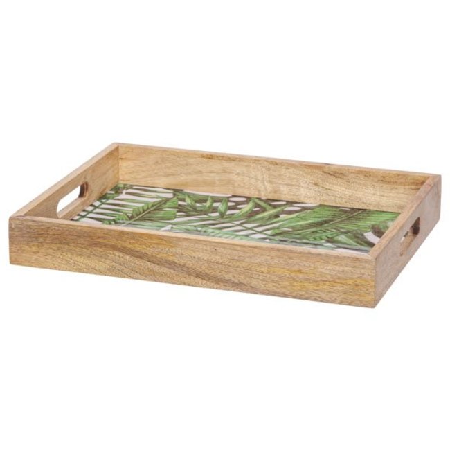 Cosy @ Home Tablett Jungle Grun 40x30xh6cm Rechteckholz