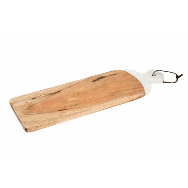 C&T Plateau - Naturel / Blanc - 49x16cm - Bois / Marbre