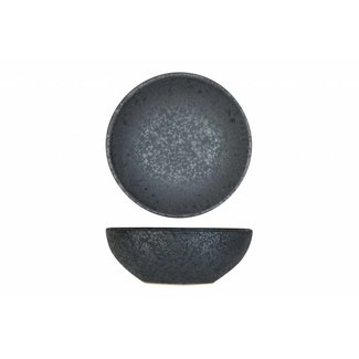 C&T Mikura - Dish - Black - D7xh2.7cm - Porcelain - (set of 6).
