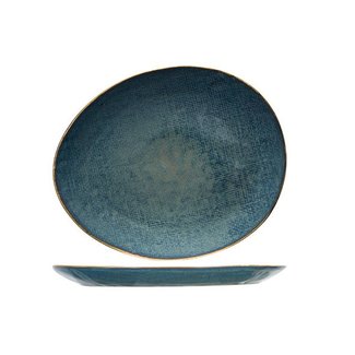 C&T Aicha Blue - Dessert plates - 19.5x16.5cm - Ceramic - (Set of 6)