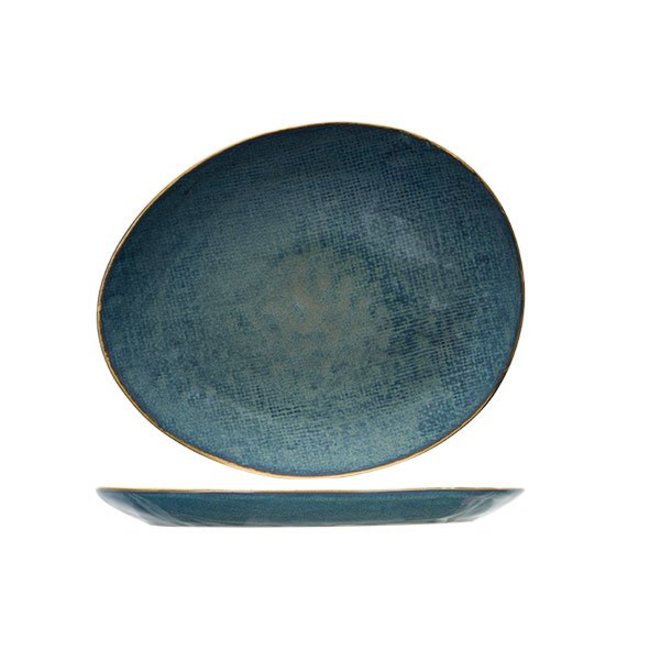 C&T Aicha Blue - Assiettes à dessert - 19,5x16,5cm - Céramique - (Lot de 6)