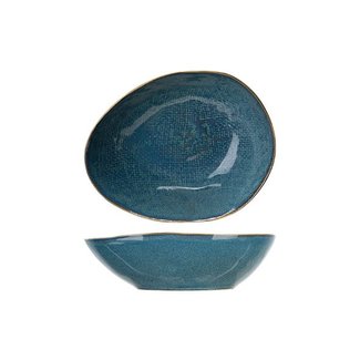 C&T Aicha Blue - Assiette Creuse - Céramique - 20x16,5xh5,5cm - (lot de 6)