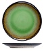 C&T Assiette Plate Fervido Verte en Faïence - D26,5 cm (lot de 6)