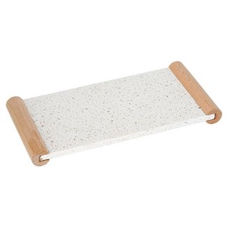 C&T Terrazzo - Plateau - Blanc - 31,5x15cm - Pierre - (lot de 2).