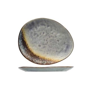 C&T Thirza - Gray - Dessert plate - 19.5x16.5cm - Ceramic - (Set of 6)
