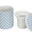 C&T Tea cup - Blue - D8xh10.5cm - 28cl - Porcelain - (set of 4)
