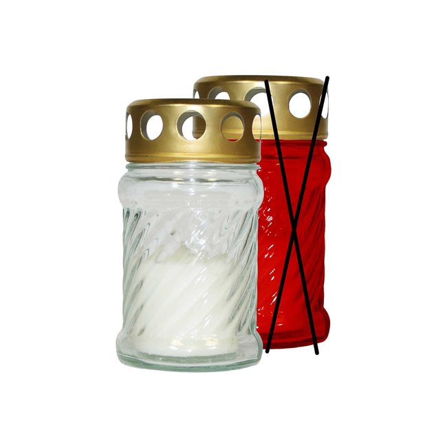 C&T Grave candle - White - 10 hours - 40g - 6.5x11.5cm - Candle - (set of 12)