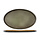 C&T Assiette plate ovale verte Quintana 25,5 * 23,5 cm (lot de 2)