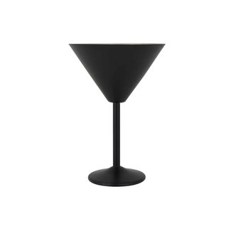 C&T Black - Martini Glass - Black - Inside Inox - 35cl - D12.5xh18cm - Metal - (set of 6).