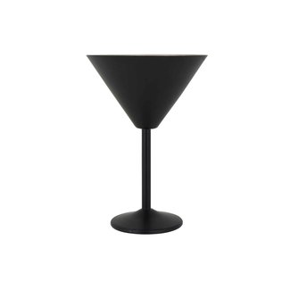 C&T Black - Martiniglas - Zwart - Binnenkant Inox - 35cl - D12,5xh18cm - Metaal - (set van 6).
