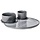 C&T Emma Dark Gray Plate D32cm With 2 Bowls D8xh6cm - D11xh6cm (set of 2)