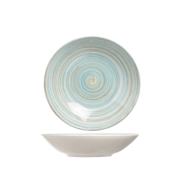 C&T Turbolino-Blue - Deep Plates - Ceramic - D21cm - (Set of 6)