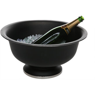 C&T Champagne Bucket On Foot - Black - D41xh20cm - Stainless Steel.