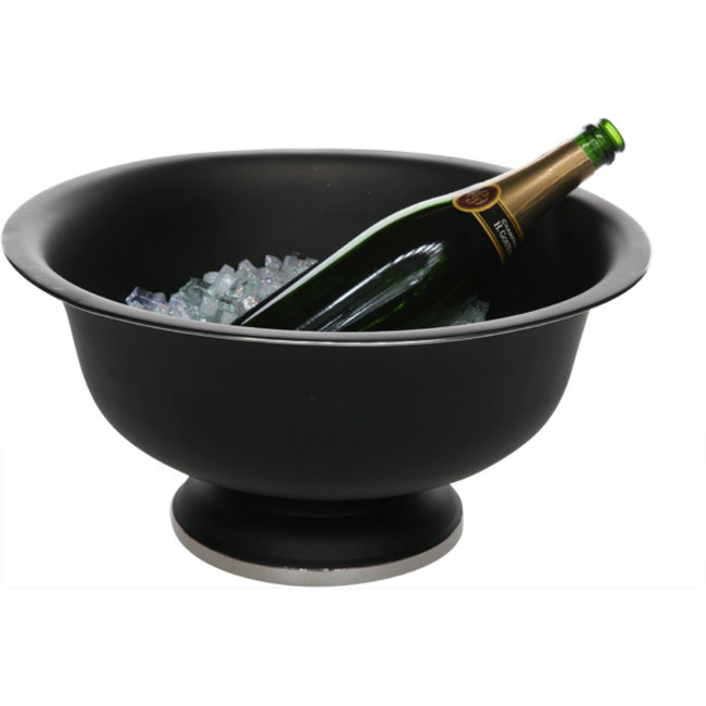 C&T Champagne Bucket On Foot - Black - D41xh20cm - Stainless Steel