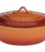 C&T Casserole With Lid - Orange - 0,5l - 16,5x13xh6cm - Ceramic (set of 6)