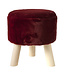 Cosy @ Home Kruk  Bordeaux Rond Wol 35x35xh33 With Hangtag