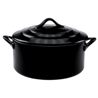 C&T Casserole With Lid - Black - 0.2l - D10xh5cm - Ceramic - (set of 6).