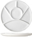 C&T Weiße Fondue-Teller mit 6 Fächern - 23,5 cm - (6er-Set)