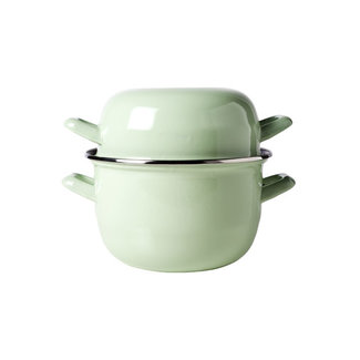 Cosy & Trendy For Professionals Mussel pot - Green - 1.2kg - 2.8l - 18cm - Stainless steel - (Set of 6)