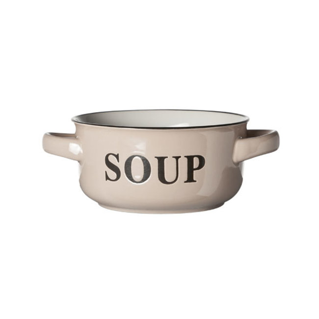 C&T Bol à soupe - Beige - D13,5xh6,5cm - 47cl - Céramique - (lot de 6)