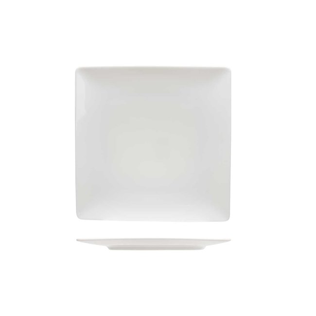 C&T Azia-White - Assiettes à dessert - 20x20cm - Porcelaine - (Lot de 6)