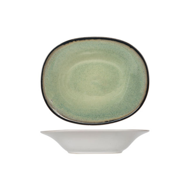 C&T Fez-Green - Deep Plates - 21.5cmx17.5x4.5xm - Ceramic - (set of 6)