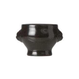 C&T Apero pot - Black - D5.5xh4.5cm - Lion head - Ceramic - (set of 6).