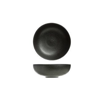 C&T Fundido - Bowl - D16xh5.5cm - Black - Ceramic - (set of 4).