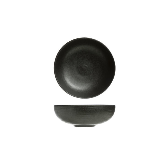 C&T Fundido - Bowl - D16xh5.5cm - Black - Ceramic - (set of 4)