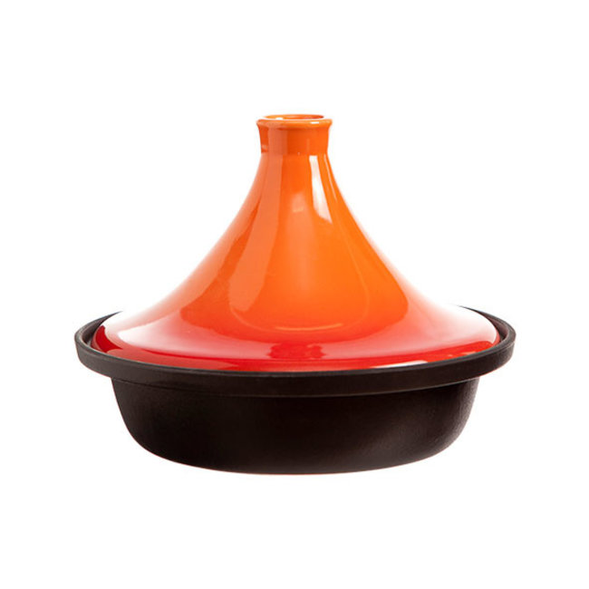 C&T Tajine - Zwart-oranje - D25cm - Gietijzer - Inductie