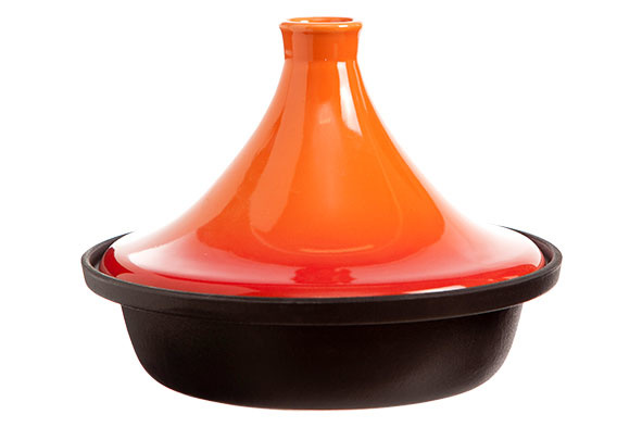 Acheter Tajine - Noir-orange - D25cm - Fonte - Induction