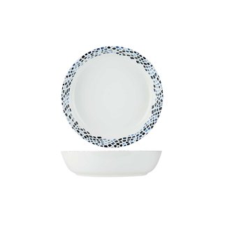 C&T Mosaic - Salad bowl - D30xh7cm - White-Blue - Porcelain.