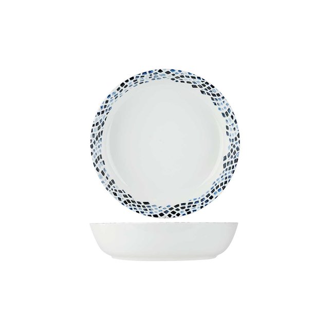 C&T Mosaic - Salad bowl - D30xh7cm - White-Blue - Porcelain
