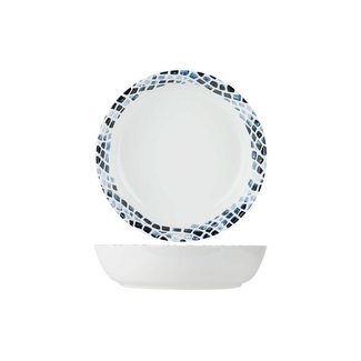 C&T Mosaic Blue Pastabord Porselein - D21,5xh5,3cm(set van 6)