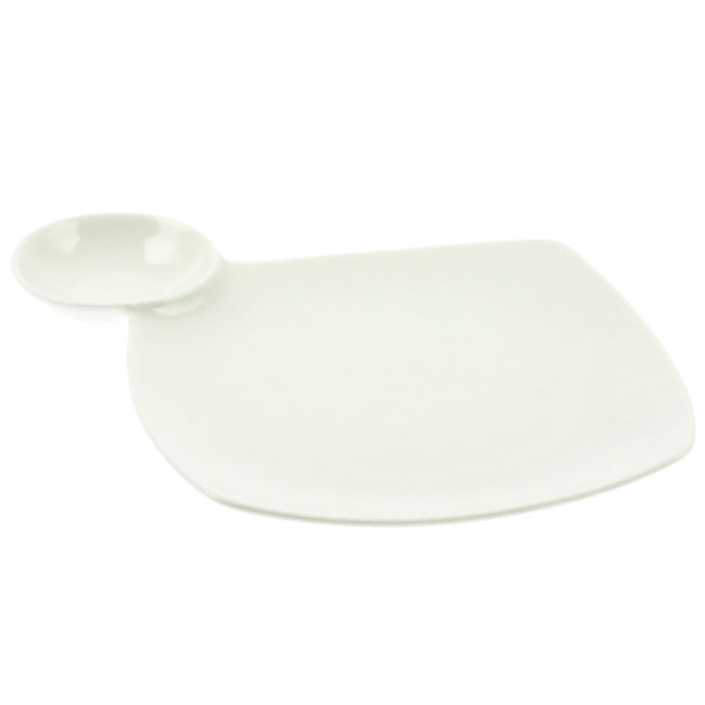 C&T Assiette Apero+dip  13,5x13,5-5,5x5,5cm (lot de 12)