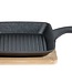 C&T Grill pan - Black - 15x15x2cm - Bamboo Base - Cast iron