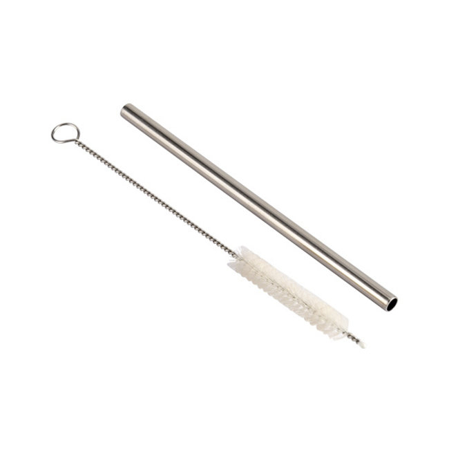 C&T Straws - Silver - D0,6xl13cm - + brush 15cm - Inox - (set of 12)