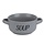 C&T Soup bowl - With text 'soup' - Gray - D13.5cmh6.5cm - 47cl - Ceramic - (set of 4)