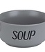 C&T Bol à soupe - Avec texte 'soupe' - Gris - D13,5cmh6,5cm - 47cl - Céramique - (lot de 4)