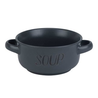 C&T Bol à soupe - D13,5cmh6,5cm - 47cl - Gris -Céramique - (lot de 4)