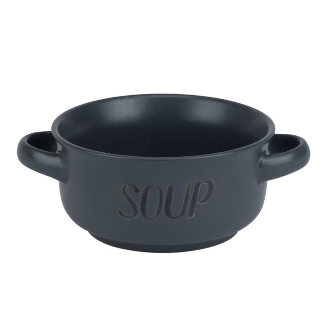 C&T Bol à soupe - D13,5cmh6,5cm - 47cl - Gris -Céramique - (lot de 4)