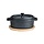 C&T Pot - Black - 15.5x10h8cm - Bamboo base - Cast iron - (set of 6)