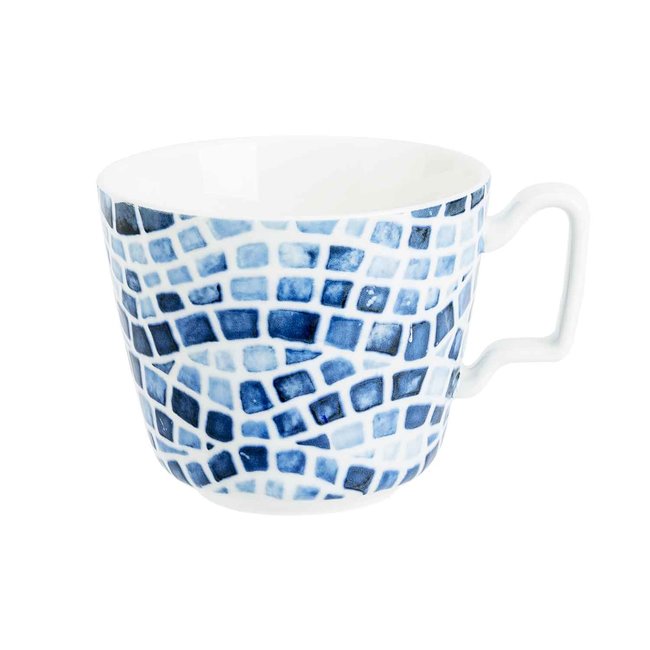 C&T Mosaic Blue Tasse Dejeuner D10,5xh8,8cm39cl New Bone China