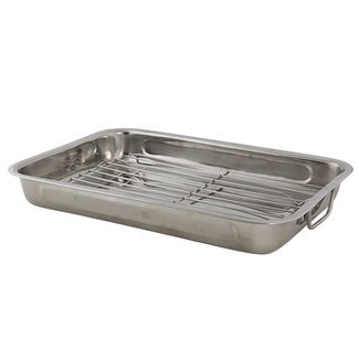 C&T Roasting tray - With grid - Gray - L40.5xW28.5xH5.5cm - Stainless steel