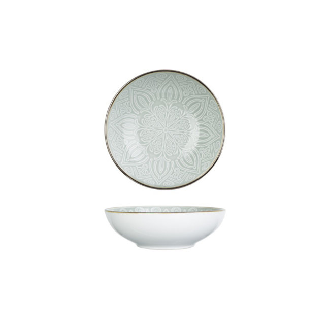 C&T Murano-Grün - Tiefe Platten - D18,5xh5,7 cm - Keramik - (6er-Set)