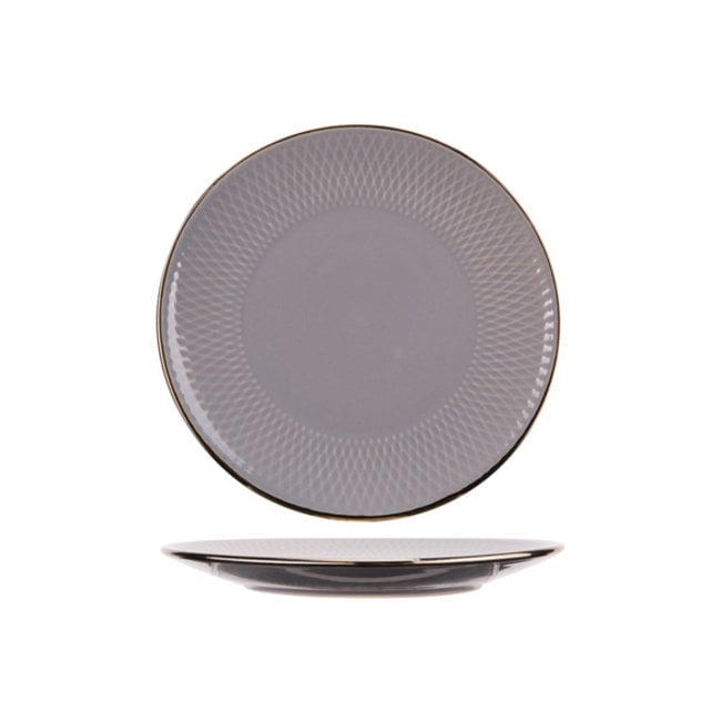 C&T Ravenna-Grey - Assiette à dessert - D19,5cm - Céramique - (Lot de 6)