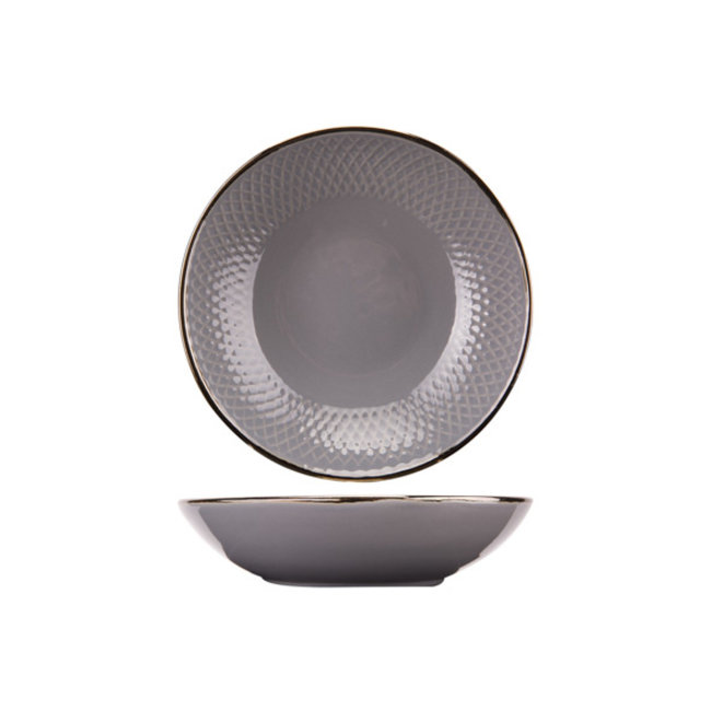 C&T Ravenna-Grey - Deep Plates - D20,5xh5cm - Ceramic - (Set of 6)
