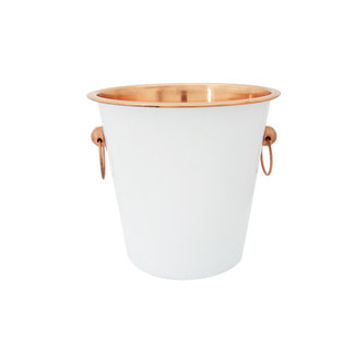 C&T Wine bucket - D21xh21cm - White on the outside - Copper inside - Metal.