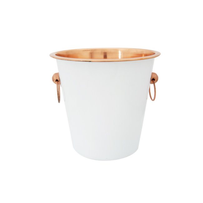 C&T Wine bucket - D21xh21cm - White on the outside - Copper inside - Metal