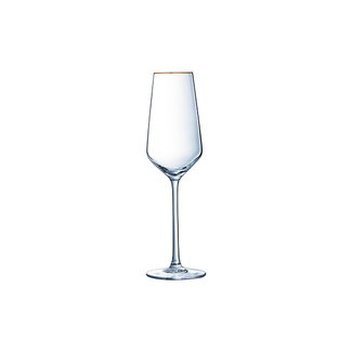 Eclat Ultime - Verres à Champagne Bord Doré - 21cl - (Lot de 8).